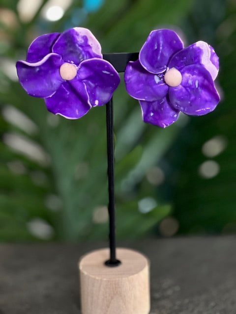 Boucle d'oreille Fleur 5 Pétales