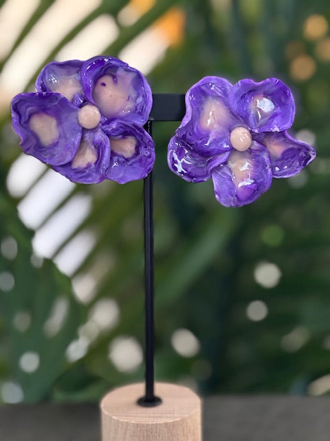 Boucle d'oreille Fleur 5 Pétales