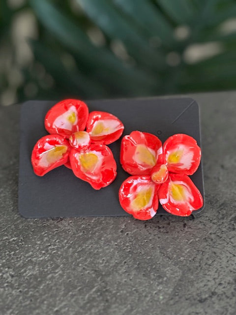 Boucle d'oreille fleur 4 petales
