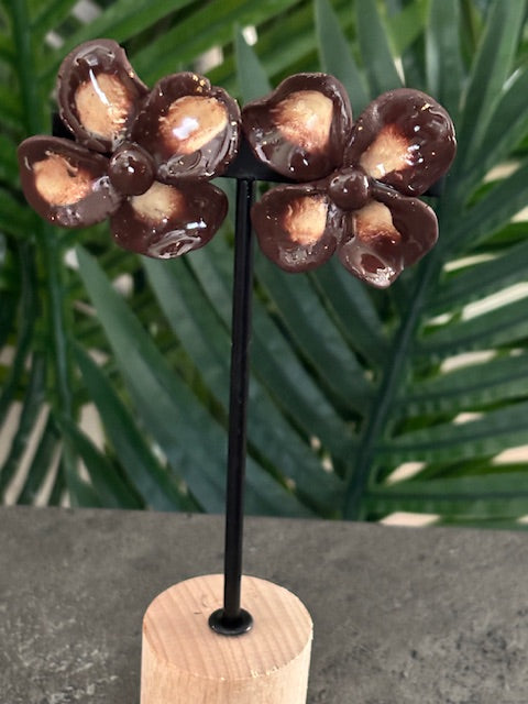 Boucle d'oreille fleur 4 petales